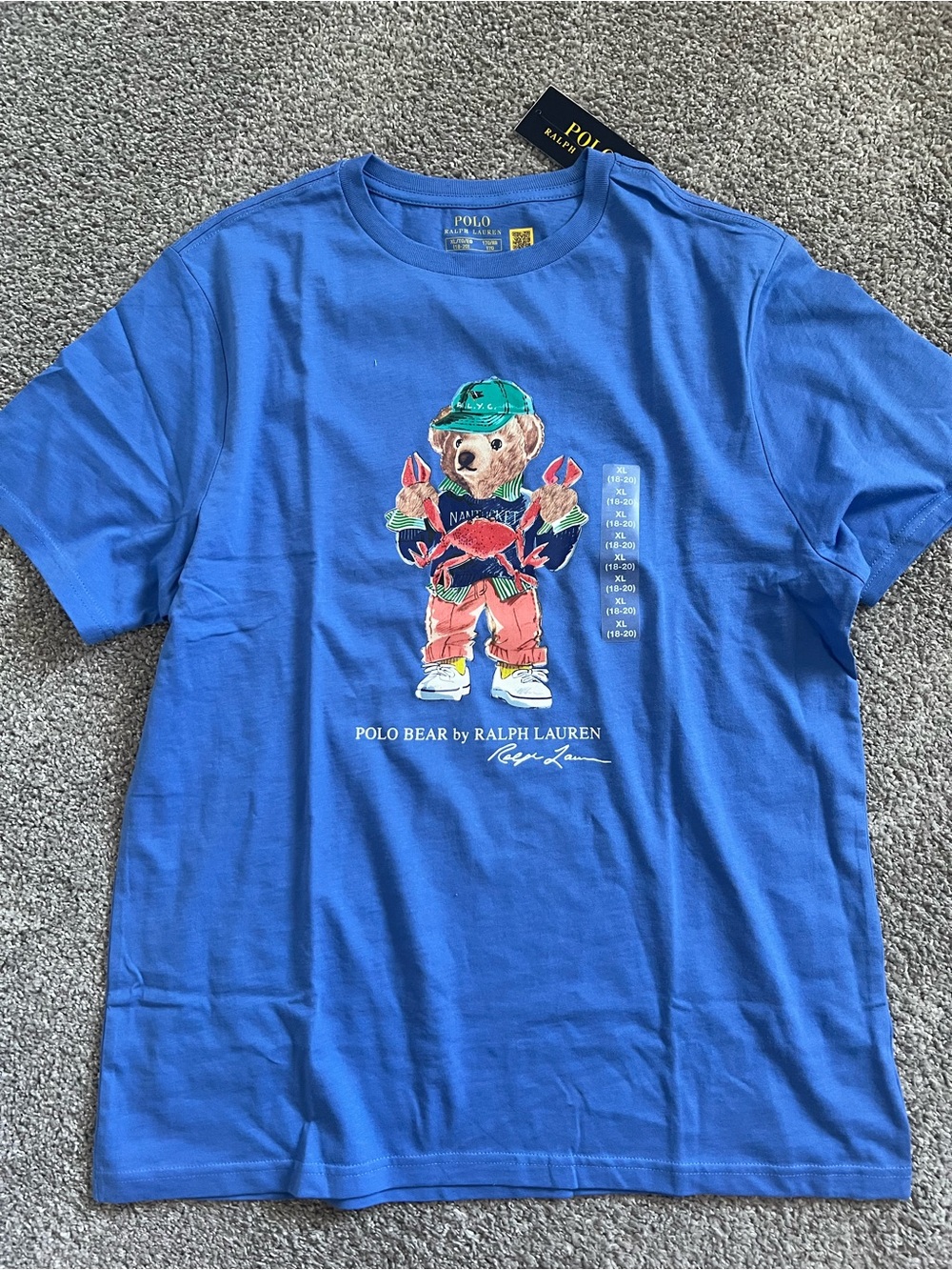 Polo by Ralph Lauren Blue Polo Bear Graphic Tee NWT big boy